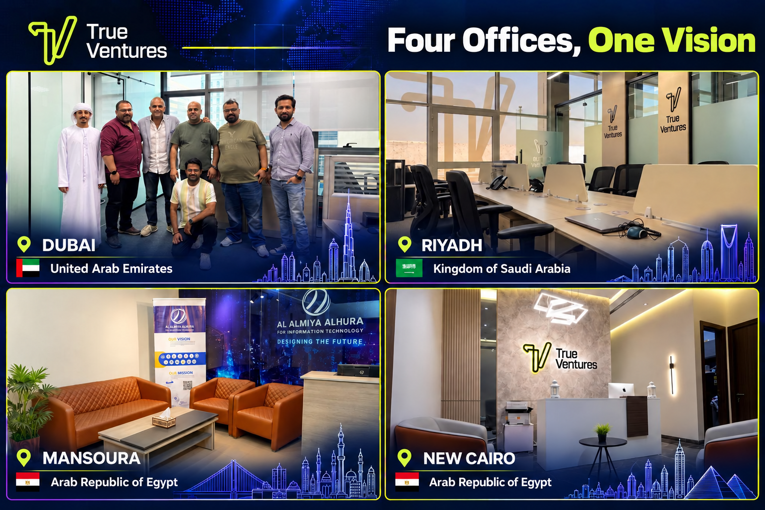 Riyadh, Dubai, New Cairo, Mansoura a regional network where expertise and capabilities come together to serve clients and partners.